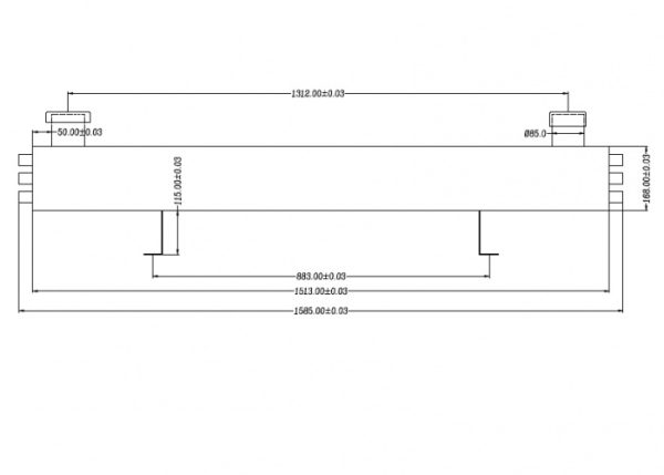 Sterilizator industrial apa cu lampi UVC 1500W 80m3/h 4" cu Panou de Control 4 schema dimensionala 900w tablou