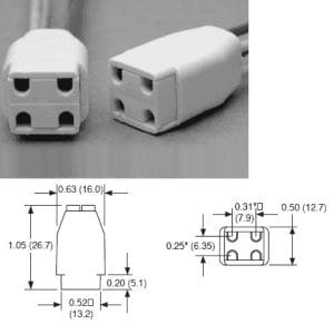 Soclu lampa UV 4 pini cu 30 cm cablu teflonat - imagine 1